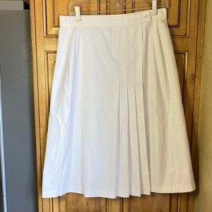 Classic White Pleated A-Line Wrap Skirt